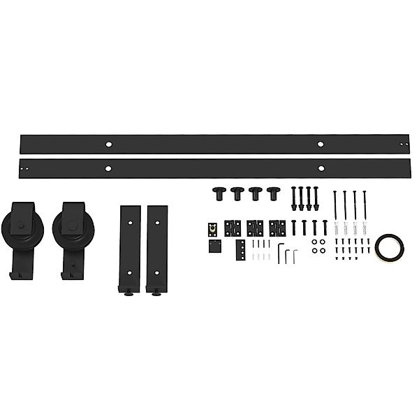HOMCOM 152,5 CM Schiebetürbeschlag Set für faltbare Scheunentür Schiebeschi günstig online kaufen