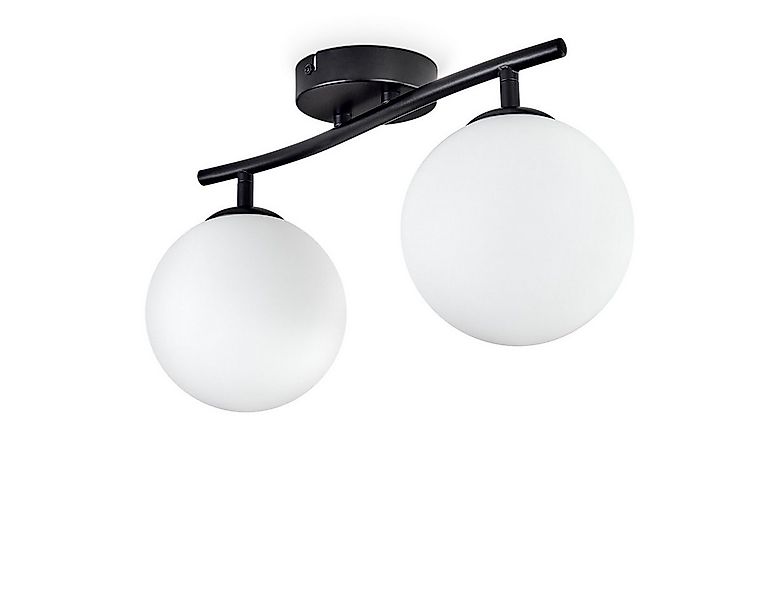 hofstein Deckenleuchte moderne Deckenlampe aus Metall/Glas in Schwarz/Weiß, günstig online kaufen