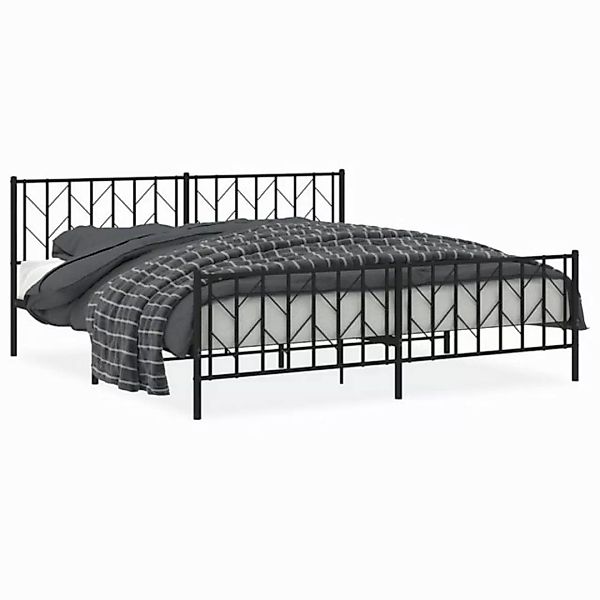 furnicato Bettgestell Metallbett ohne Matratze mit Fußteil Schwarz 180x200 günstig online kaufen