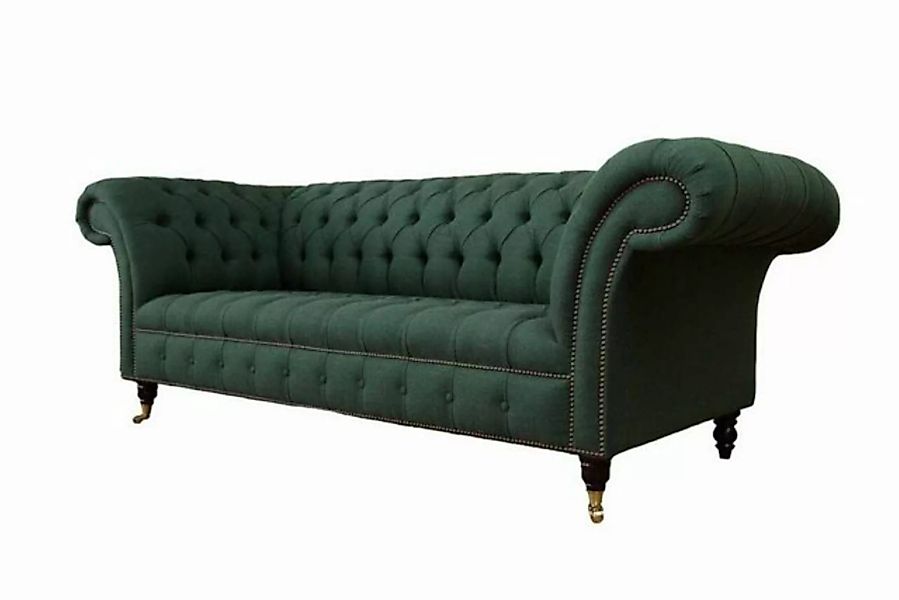 JVmoebel Sofa Dreisitzer Couch Textil Grün Polster Möbel Chesterfield Sofas günstig online kaufen