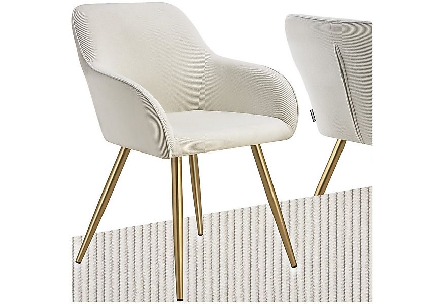 tectake Esszimmerstuhl Küchenstuhl Marilyn, Cordoptik, gepolstert (Set, 1 S günstig online kaufen