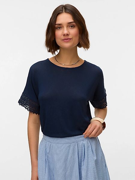 Vero Moda Kurzarmshirt "VMGINA SS LACE TOP JRS" Viskosemischung günstig online kaufen