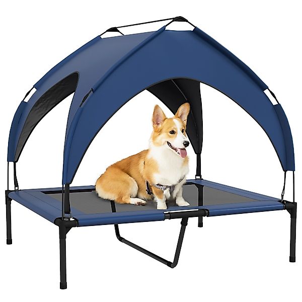 PawHut Erhöhtes Hundebett Oxford Taftstoff Blau 91L x 76B x 89H cm günstig online kaufen