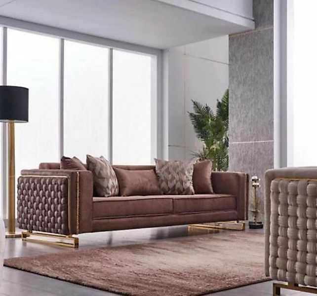 JVmoebel 3-Sitzer Sofa Couch 3 Sitzer Braun Dreisitzer chesterfield Sofas C günstig online kaufen