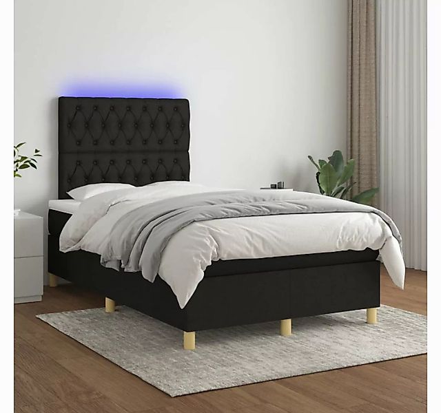 vidaXL Boxspringbett Bett Boxspringbett mit Matratze & Topper & LED (120 x günstig online kaufen