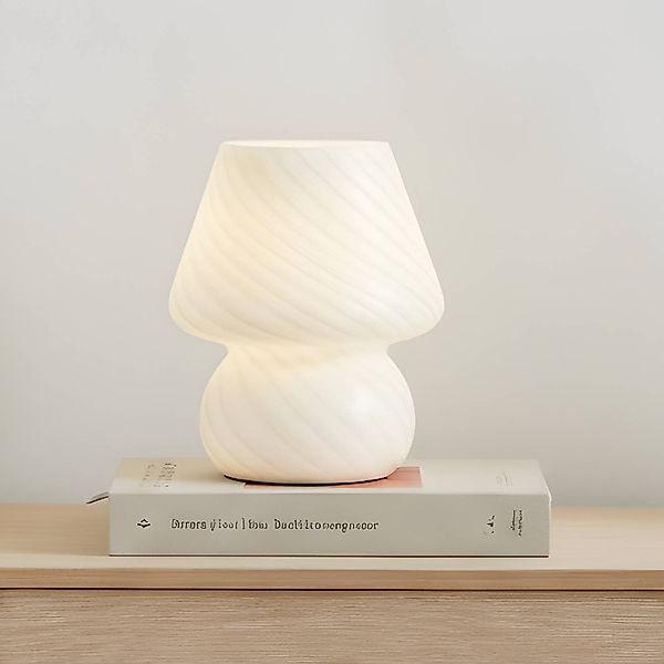 Lindby Tischleuchte Andriana, weiß, Glas, Ø 15 cm günstig online kaufen