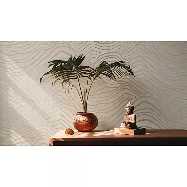 Bricoflor Tapete mit Wellenmuster Elegante Vliestapete mit Linien Muster in günstig online kaufen