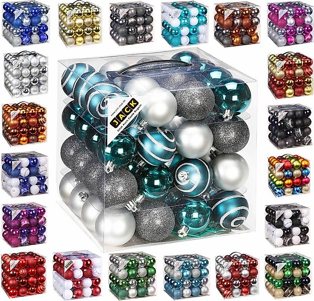 JACK Christbaumschmuck 64x Kunststoff Christbaumkugeln Ø 6cm Baum Kugeln in günstig online kaufen