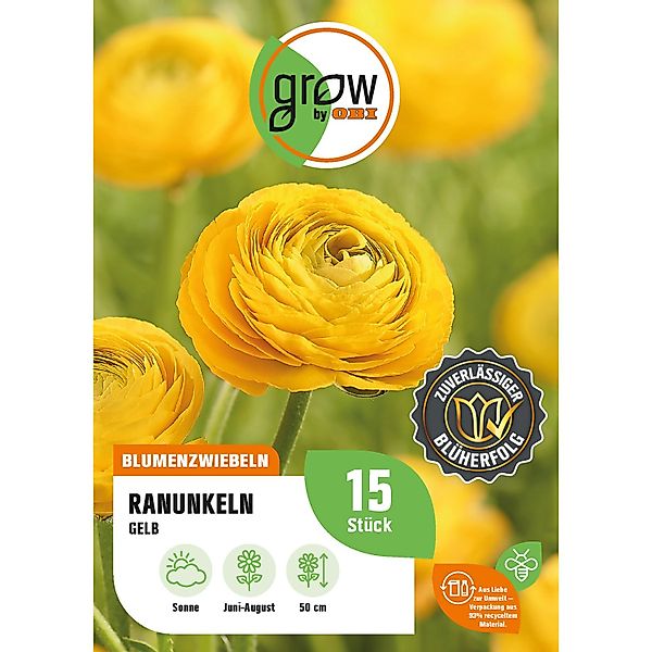 GROW by OBI Ranunkel Asiatisch Gelb Höhe ca. 50 cm Ranuculus asiaticus günstig online kaufen