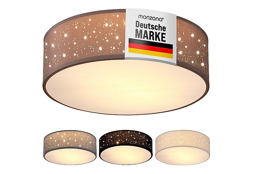 monzana Deckenleuchte, 38 cm, Sternenhimmel Rund Stoffschirm 38 cm 2-Flammi günstig online kaufen