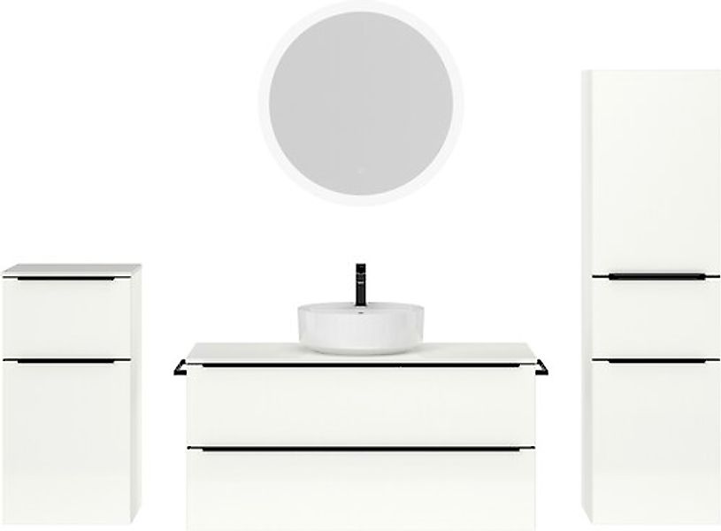 nobilia® Badmöbel-Set »Alvene« vormontiert, mit Soft-Close, 4 Stk. tlg. günstig online kaufen
