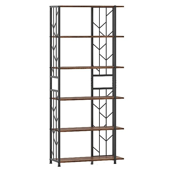 COSTWAY Bücherregal, geometrisches Standregal, 6-stöckig, Metallrahmen günstig online kaufen
