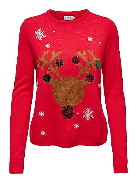 ONLY Weihnachts- Pullover Damen Rot günstig online kaufen
