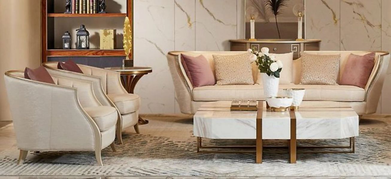 JVmoebel Sofa Sofagarnitur 4+1 Sitzer Sofa Couch Gruppe Garnituren Leder So günstig online kaufen