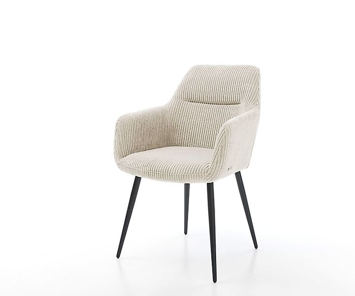 Esszimmerstuhl Pejo-Flex Cord Silbergrau 4-Fuß konisch Schwarz Taschenfeder günstig online kaufen