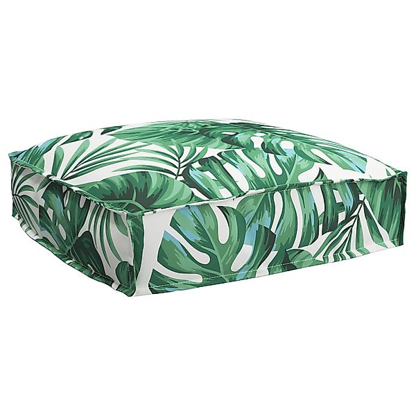 vidaXL Sitzauflage Paletten-Sitzkissen Blattmuster 50x50x12 cm günstig online kaufen