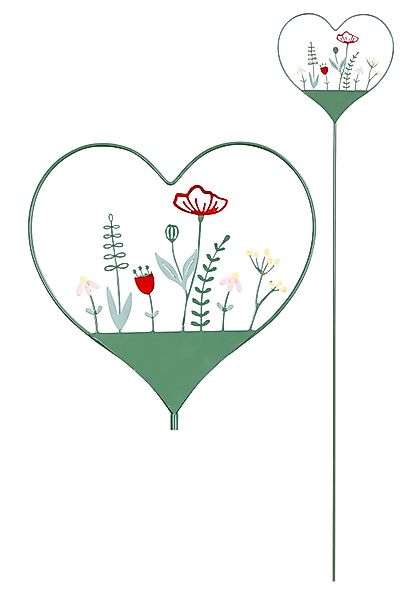 Levandeo® Metallbild, Stele Herz Schild H100cm günstig online kaufen