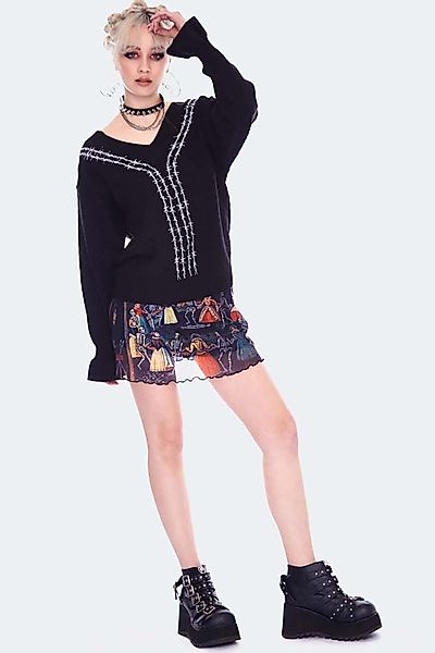 Jawbreaker Strickpullover Barbed Wire Strickpullover Bestickt günstig online kaufen