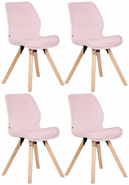 4er Set Stuhl Luna Samt Pink günstig online kaufen
