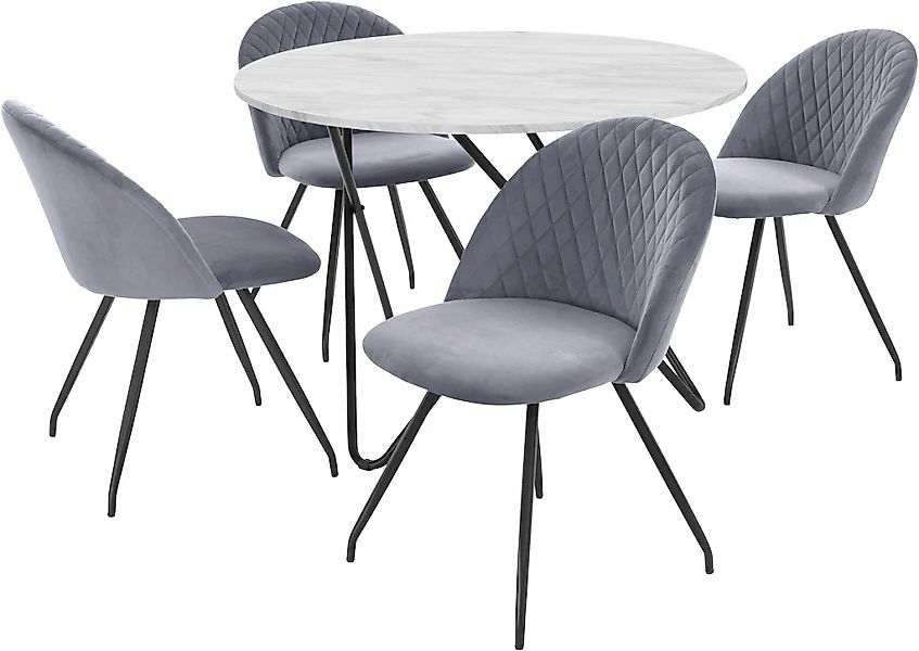 INOSIGN Essgruppe "Emmajonas" Set, 5 Stk. tlg. moderner runder Tisch in Mar günstig online kaufen