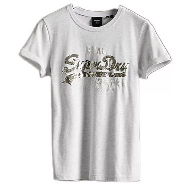 Superdry Vintage Logo Sequin Kurzarm T-shirt L Ice Marl günstig online kaufen