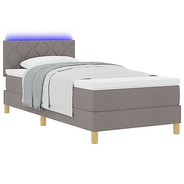vidaXL Bett Boxspringbett mit Matratze Taupe 100x200 cm Stoff (1-tlg) günstig online kaufen