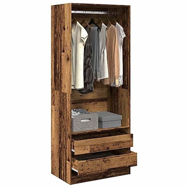 vidaXL Mehrzweckschrank Kleiderschrank Altholz-Optik 80x50x200 cm Holzwerks günstig online kaufen