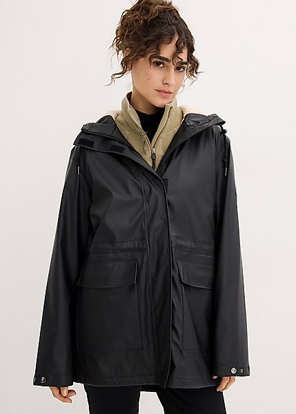 bonprix Regenjacke gefüttert mit Teddyfutter, wasserdicht, lässige Passform günstig online kaufen