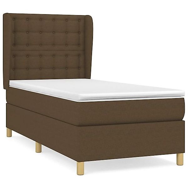 vidaXL Boxspringbett, Boxbett mit Matratze Dunkelbraun 80x200 cm Stoff günstig online kaufen