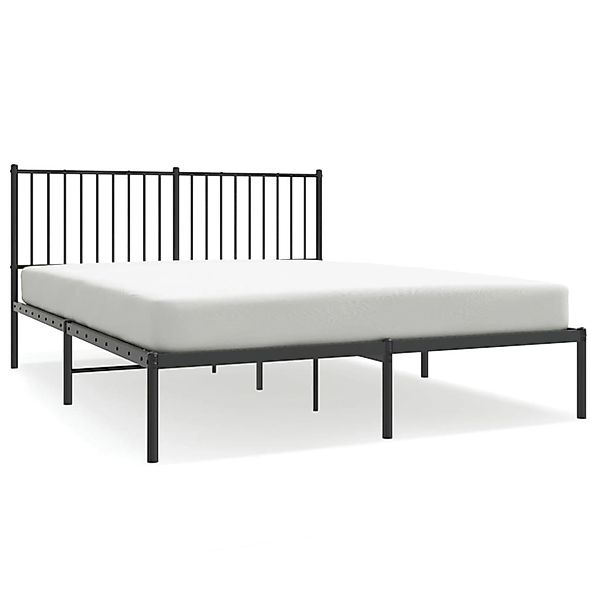 vidaXL Bettgestell mit Kopfteil Metall Schwarz 160x200 cm 350867 günstig online kaufen