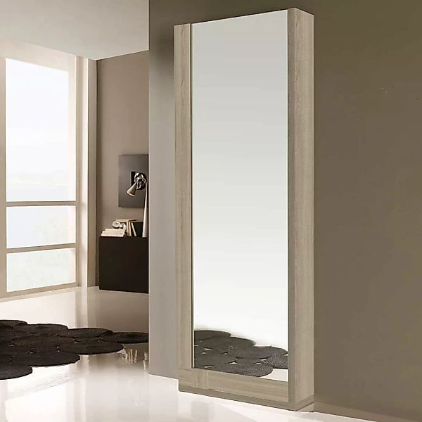 Spiegelschuhschrank in Sonoma Eiche 70 cm breit günstig online kaufen