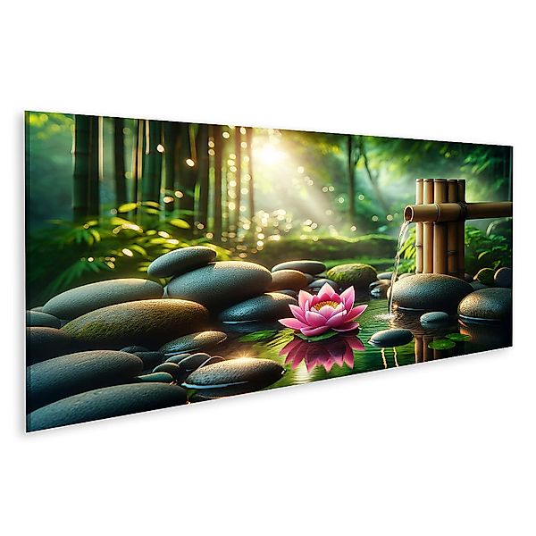 islandburner Leinwandbild Zen-Garten glatter Flussstein im günstig online kaufen