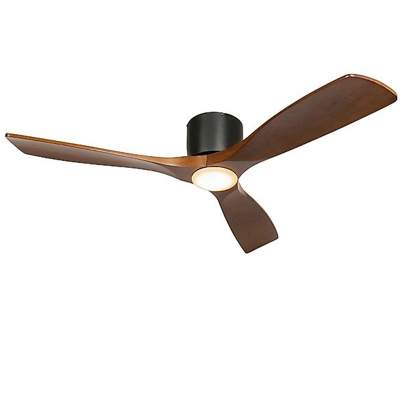Qazqa Deckenventilator Jerri, (nicht austauschbare) LED, Braun, Modern, Sta günstig online kaufen