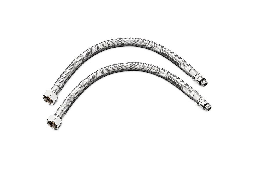 Navaris Ablaufgarnitur 2x Stahlflex Schlauch Armaturenanschluss - G3/8 Zoll günstig online kaufen