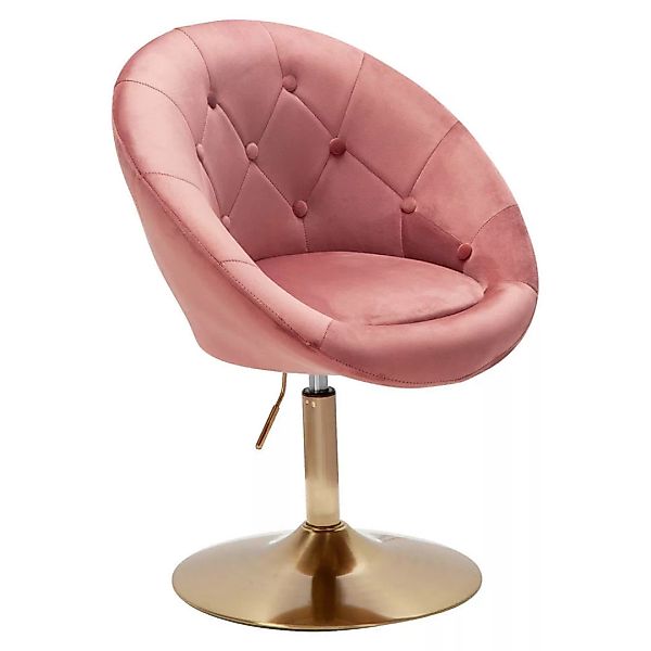 Wohnling Sessel rosa gold Samt Eisen B/H/T: ca. 67x80x62 cm günstig online kaufen