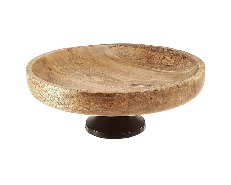 Viana Dekokorb Holz Dekoschale mit Fuß Ø25cm Natur Schwarz modern günstig online kaufen