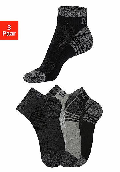 Bench. Kurzsocken Packung, 3 Stk. tlg. mit Mittelfußgummi und Pikee günstig online kaufen
