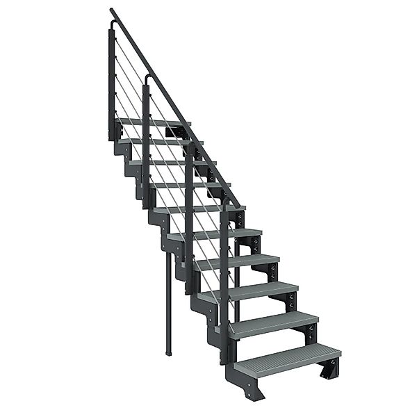 Dolle Außentreppe Gardentop Anthrazit 10 Stufen 80 cm Grau inkl. Geländer günstig online kaufen