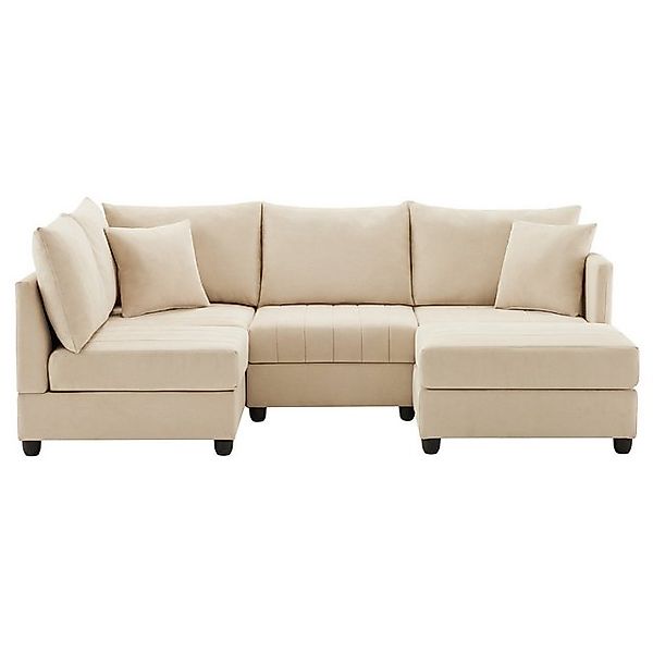 Merax Ecksofa 5-Sitzer Schlafsofa mit umwandelbarem Hocker, 1 Teile, Modula günstig online kaufen