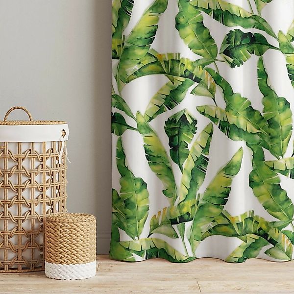 Vorhang Bananenblatt Aquarell Muster günstig online kaufen