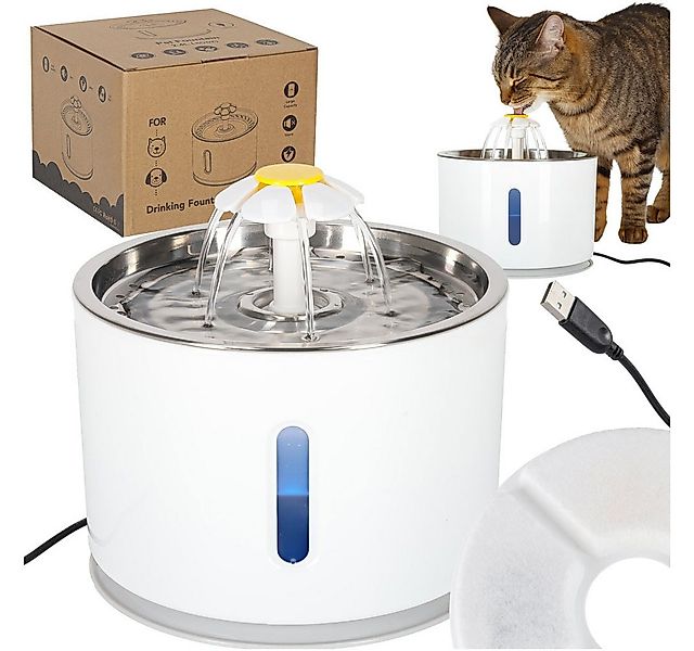 Ikonka Trinkbrunnen Automatischer Haustier-Trinkbrunnen 2,4 l USB mit LED-A günstig online kaufen