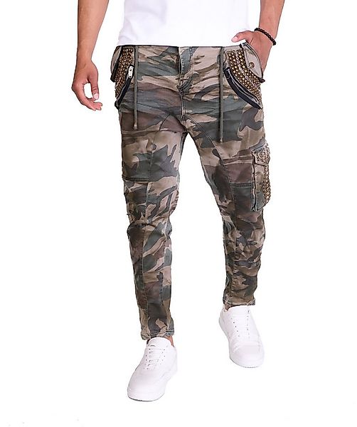 KINGZ Cargohose Lässige Herren Freizeithose Military günstig online kaufen