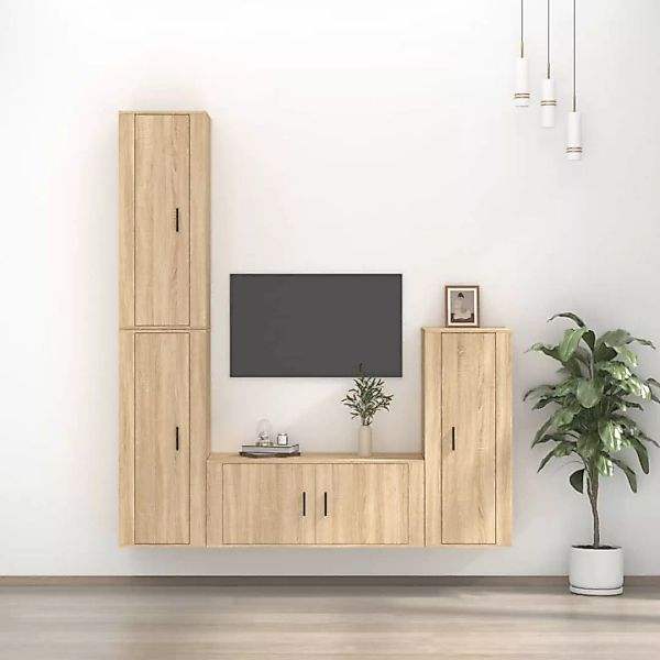 Vidaxl 4-tlg. Tv-schrank-set Sonoma-eiche Holzwerkstoff günstig online kaufen