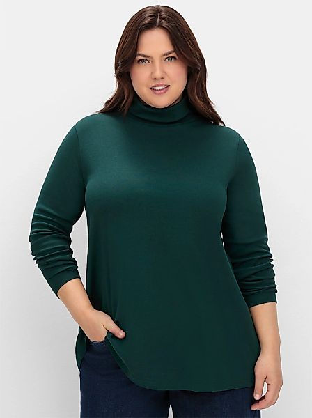 Sheego Langarmshirt "Rollkragen-Shirt", 1 Stk. günstig online kaufen