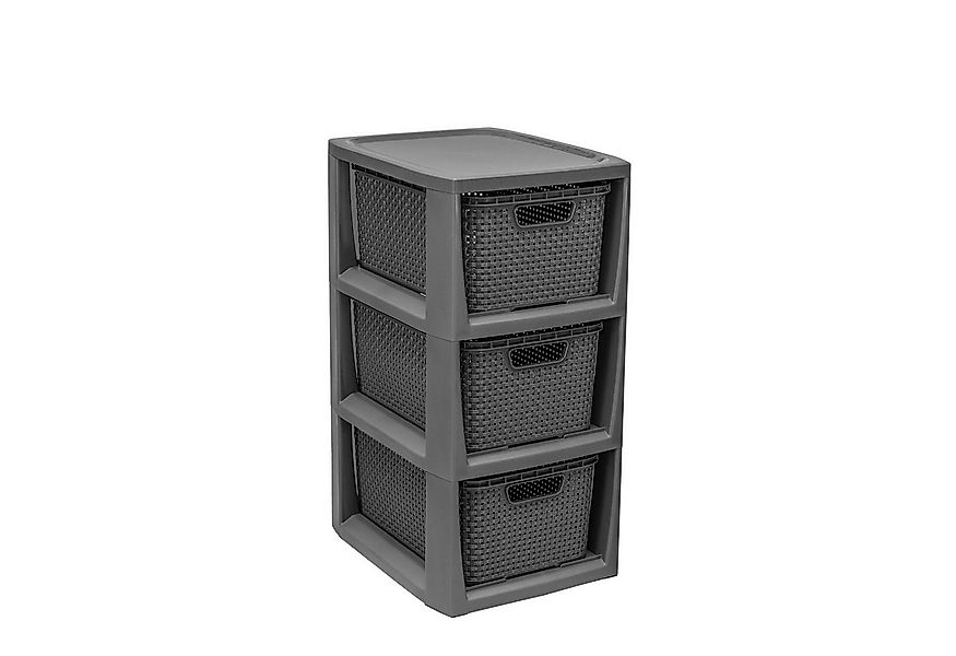 BranQ Regal 1725, Rattanregal mit 3 Körben 3x7L günstig online kaufen