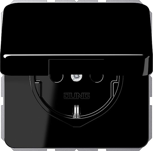 Jung SCHUKO-Steckdose 16 A 250V m.Klappdeckel bruchs CD 1520 BFKL SW günstig online kaufen