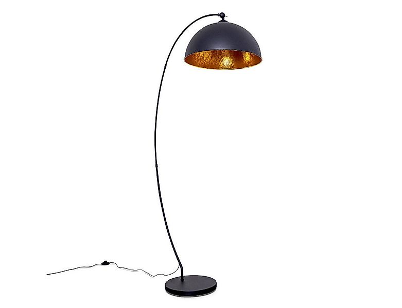 hofstein Bogenlampe »Aliena« Vintage Stehleuchte aus Metall in Schwarz/Gold günstig online kaufen
