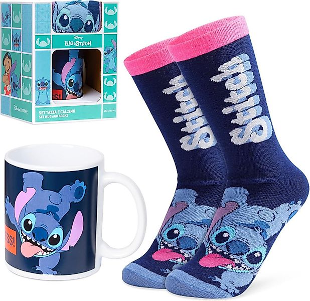 Lilo & Stitch Plüschfigur Disney Stitch Tasse und Socken Geschenk Set (Mari günstig online kaufen