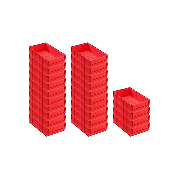 PROREGAL SuperSparSet 24 x Rote Industriebox 300 B HxBxT 8,1 x 18,3 x 30 cm günstig online kaufen