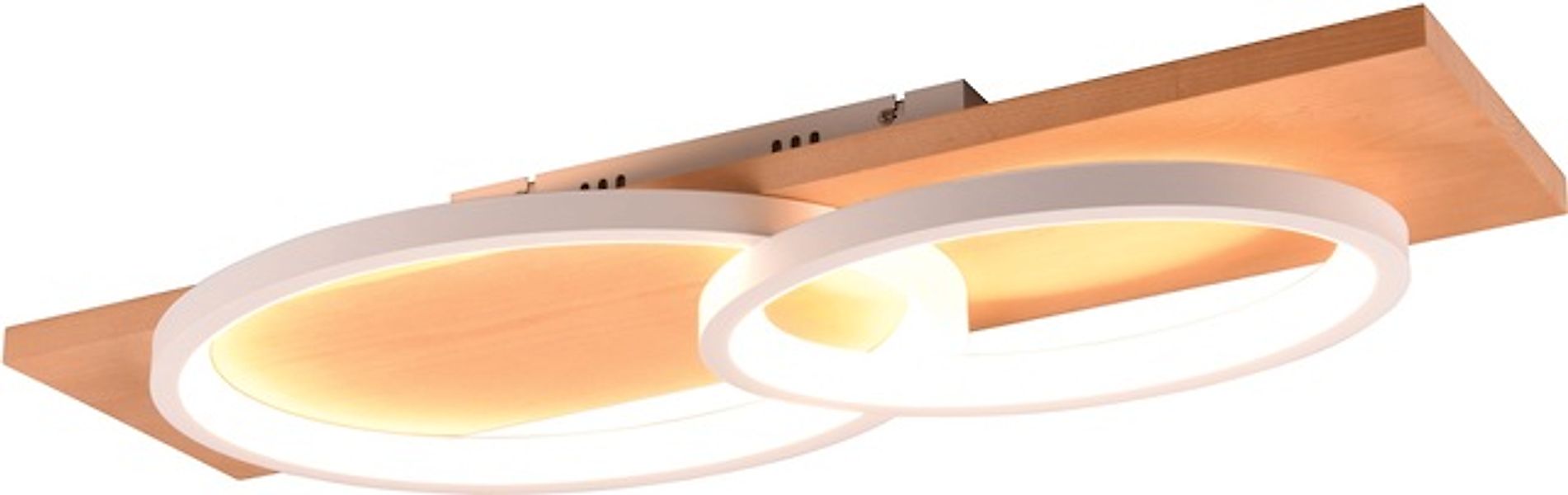 TRIO Leuchten LED Deckenleuchte »BARCA, dimmbare Deckenlampe aus Holz & Met günstig online kaufen